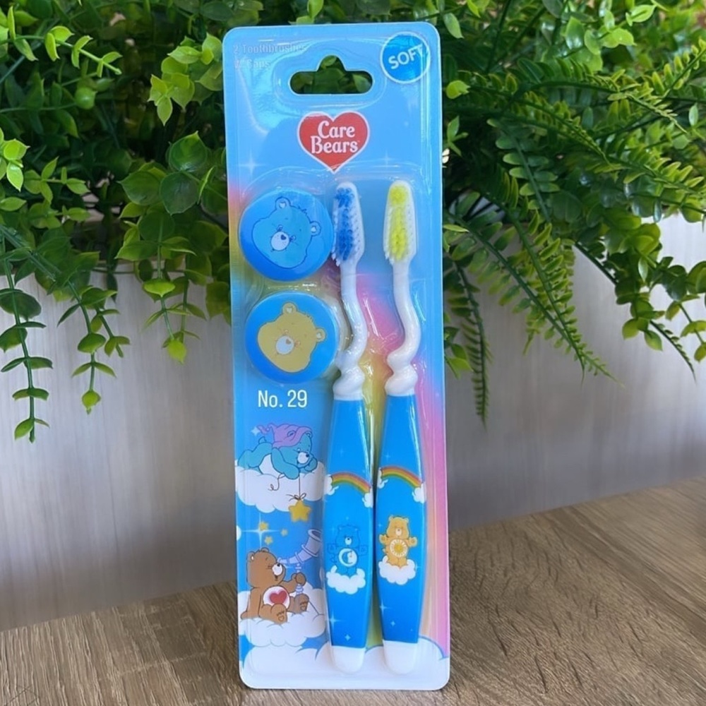 Care Bears Funshine and Bedtime 2-pk Toothbrushes with Caps